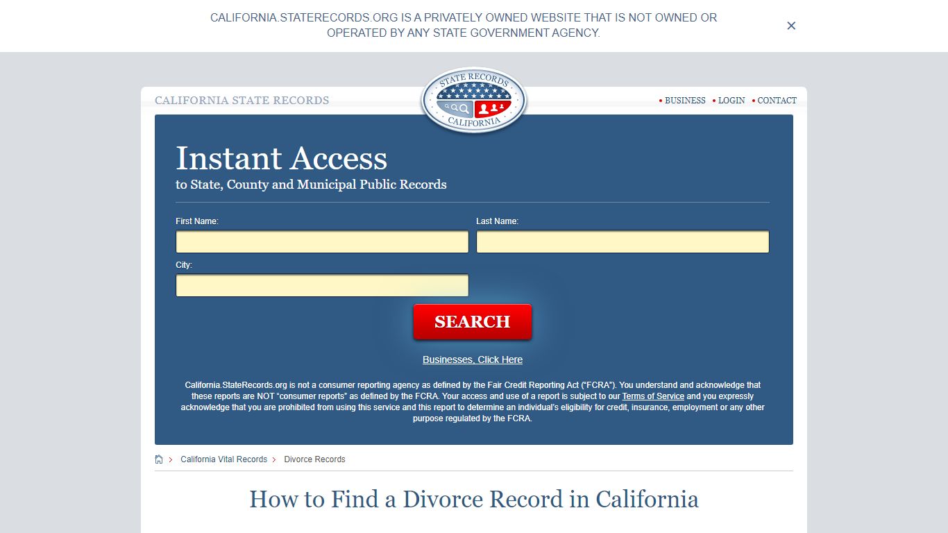 How to Find a Divorce Record in California